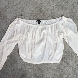 Cream Rue 21 off the shoulders crop top.